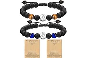 CHROMACRAFT Braccialetti da Basket 2 Pezzi, Design Creativo Regolabile di Perline - Regalo Dell'Amicizia per Ragazzi