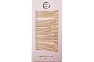 Crazy Bobble® Premium Bobby Pins for Women. Ideal Hair Pins for Styling, Hair Up, Hair Grips for Hair Buns, Add Volume. (5 cm / 2.2 inches 50 Pcs) (Blonde)