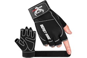 ‎BEAST RAGE BEAST RAGE Fitness-Handschuhe, Gewichtheberhandschuhe, rutschfest, gepolsterte Handfläche, elastisch, atmungsaktiv und eng anliegende Passform, für Crossfit, Workout, Training, Radfahren, Übungen,