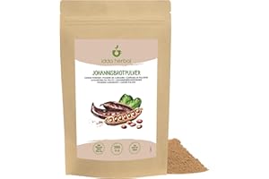 IDDA Herbal organiczny proszek z karobu (500G) Johannisbrotmark suszony i zmielony mąka Johannisbrrot 100% naturalny i czysty proszek do chleba Johannis wegański