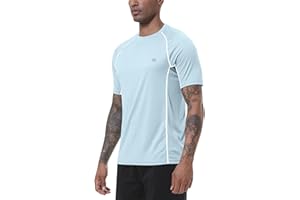 MoFiz Rashguard Anti-UV Homme Manches Courts T Shirt Séchage Rapide Surf UPF 50+ pour Natation Surf Plongée Plage