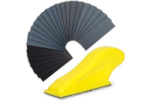 AICOIMY Micro Detail Sander Kit With 90x30mm Sanding Block Set, 50Pcs Wet Dry Sandpaper for Woodworking, Sanding and Polishing (400/800/1000/1200/2000 Grit)