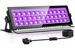 Lightasea 100W UV Black Light, Ultraviolet Floodlight Outdoor LED UV Light Bar 385-400nm IP66 Waterproof Stage Light Decoration Lighting for Fluorescent Party, Disco, Halloween, Christmas, Aquarium