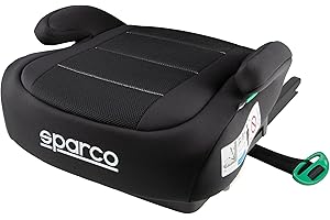 Sparco Alzador Infantil Coche ISOFIX R129/03 | 125-150 cm (6-12 Años) | Elevador sin Respaldo | Acolchado Ergonómico, Lavable y Transpirable | Mayor Estabilidad y Protección Lateral