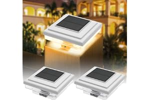 YOHAYO Solar Post Cap Light Solar staket stolp ljus Solar stolp ljus Solcellslampor för utomhus staket Vattentät IP65 Varmvit för stolpe Patio staketstolpe 2 st.