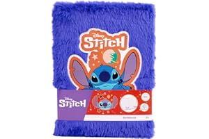 DISNEY STORE Stitch Quaderno in Peluche A5 Blu Scuro | Diario Soffice per Bambini | Quaderno con Motivo Disney | Libro in Peluche per Ragazzi e Ragazze | Regalo Creativo da 3 Anni | Diario con Pagine Righe