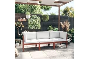 Yolola 3-Sitzer-Gartensofa Gartenmöbel Set Holz Lounge Sofa Outdoor Balkon Lounge Sofa Ecksofa Garten Sitzgruppe Gartenmöbel,Terassenmoebel Set mit Kissen