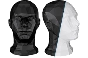 TESTAFIT Tete mannequin homme porte accessoires tête pour Lunettes de VR support Tête de Mannequin Exposant Moderne pour Casques Casquettes Lunettes Écouteurs. (Noir)