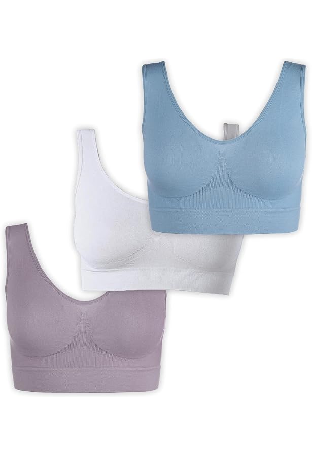 Risalti Lot De 3 Soutiens-Gorge Femme Bambou Épaules Larges - Sans Armature, Doux & Respirant - Made In Italy