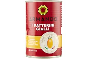 Armando, I Datterini Gialli, Pomodori Datterini Al Naturale di Filiera 100% italiani, 12 confezioni in latta da 400 gr