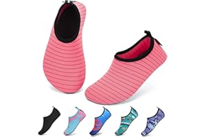 SAGUARO Enfant Chaussures Aquatiques Fille Garçon Chaussons de Plongée Chaussettes d'eau pour Sports Nautiques Piscine et Plage Natation Surf Voile Mer Rivière