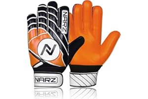 NARZ Fussball Torwarthandschuhe Kinder mit super Grip Latex mit stoßdämpfender Polsterung zum Schutz der Handflächen und Finger, Kinder-fußball Handschuhe für Jungen und Mädchen