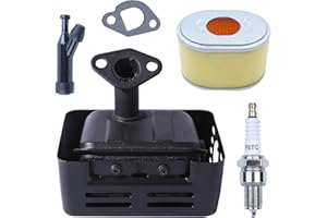 Mtanlo Ensemble d'échappement Silencieux pour Honda GX120 GX160 GX200 168F 4HP 5.5 HP 6.5HP Moteur,Silencieux avec Bougie d'allumage de Démarrage Capuchon Bougie Fendue Filtre à Air