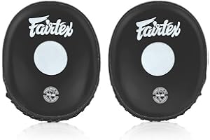 Fairtex FMV15 Muay Thai Boxing Focus Punch Mitts | Premium Syntek Leather Boxing Mitts-Lightweight & Durable Microfiber | Curved Design for Precision, Shock Absorbent & Enhanced Accuracy