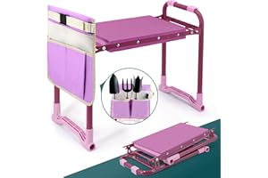 Byhagern Portable Foldable Garden Kneeler with Handles，Garden Kneeler and Seat Heavy Duty with Tool Bag for Outdoor Gardening