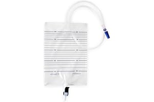 E&E MEDICAL SUPPLIES LTD. 5pcs Pack Urine Drainage Bag 2000ml Capacity STERILE Overnight Urine Bags with Lever Tap Valve and 90cm Tube Drainable Urinary Bags - Non-Latex Bedside Urinary Night Bags