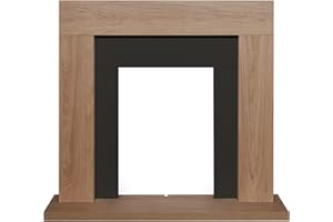 Adam Malmo Fireplace in Oak & Black, 39 Inch