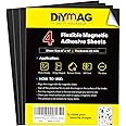 DIYMAG 4Pack Magnetic Adhesive Sheets, Magnetic Sheets with Adhesive Backing, 8x10 Inch Flexible Magnet Sheets for Crafts Photos and Die Storage Easy to Cut