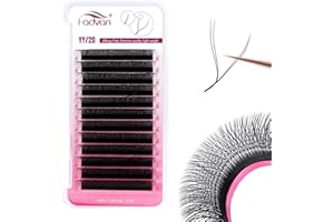 FADVAN Extension Ciglia YY 0.07C Curl 10mm 2D Forma Y YY Estensioni delle Ciglia Prefabbricati Volume Russo Bouquet Premade Fans(0.07C-10mm)