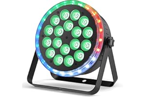Glowingstage Projecteur Par LED RGBW, 108 W éclairage de scène, disco, fête, avec 24 LED, effets multicolores et DMX512, pour DJ, Halloween, Noël, extérieur