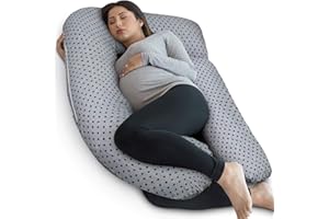 PharMeDoc Schwangerschaftskissen Mit Jersey-Bezug, U-Förmiges Ganzkörperkissen Pregnancy Pillow with Jersey Cover, U Shaped Full Body Pillow