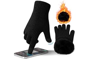 ineepor Gants Hiver Homme Femme Gants Tactiles Thermique Double épaisseur en Alpaga Doublure Polaire Antidérapant Gants Chaud pour Ski Sport Running Randonnée Cyclisme Conduite Smartphone