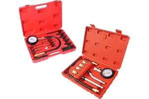JOMAFA Kit compresimetro para motor diesel 1000 PSI y compresimetro motor gasolina universales | Comprobador de presion de motores Diesel y Gasolina