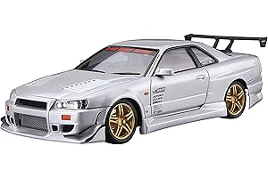 Aoshima 2002 Nissan Skyline R34 GT-R C-West BNR34 1:24 Model Kit Bausatz 055427