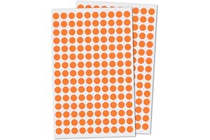 TOWNSTIX Pack de 3000, 1cm Gomets Colores Pegatinas Redondo Adhesivos - Naranja