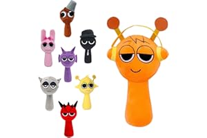 Ayizhiniu Sprunki Plush, Personaggi Cartoni Animati Sprunki Wenda Plush, Interessante Sprunki Simon Plushies Doll, 25cm Sprunki Plushies Toys, Applica Natale (colore arancione)