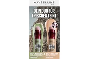 ‎MAYBELLINE Maybelline New York Instant Anti-Age Löscher Color Corrector Concealer, grün, 6.8 ml + Instant Anti-Age Effekt Concealer Löscher, Nr. 01 Light, 6,8 ml