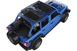Alien Sunshade Jeep Wrangler JLU (à partir de 2018) – Pare-soleil avant et arrière en maille pour Jeep JL Unlimited – Bloque les UV, le vent, le bruit – Couverture de bikini JLkini pour le sport,