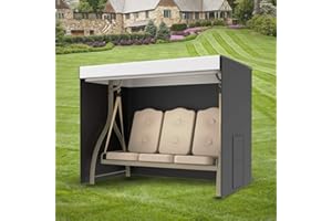 ATOPOLER Housse de Balancelle de Jardin 3 Places Oxford 210D Bâche de Balancelle Imperméable Anti-UV Coupe-vent Housse Protection Balancelle de Jardin pour Balancelle Extérieur 220x125x170cm (3 Places)