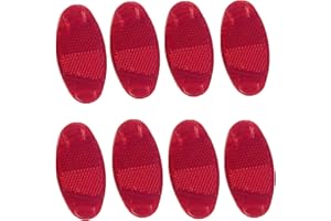 YouU 8 pcs Oval Reflector Bicycle Spoke Signage Decoration Safe Warning Red for Bicycle Wheel Mountain Bike Accessories