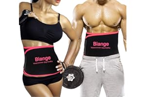 Biange Waist Trimmer for Women & Men Sweat Waist Trainer Slimming Belt, Stomach Wraps for Weight Loss, Neoprene Ab Belt Low Back and Lumbar Support - Mesh Bag Included