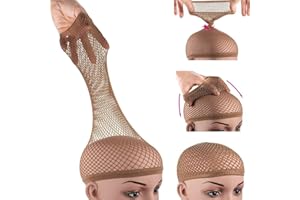 Dreamlover Perückenkappen Braun, Haarnetz für Perücken, 2 Stück
