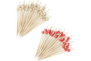 CVDYWDJIE 200 Brochetas Pequeñas De Cuentas Redondas, Brochetas De Frutas, Brochetas De Cócteles Creativas, Brochetas De Decoración De Alimentos, Artículos Para Fiestas