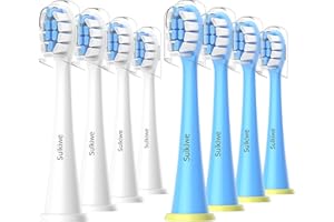 Sulkiwe Sensitive Ersatzbürsten für Kids Kompatibel mit Philips Sonicare Ersatzbürsten Kinder, Kids Ersatzbürsten Bürstenköpfe ab 3-10 Jahren für Kinderzahnbürste Modell 6322/04 3603/01, 8er