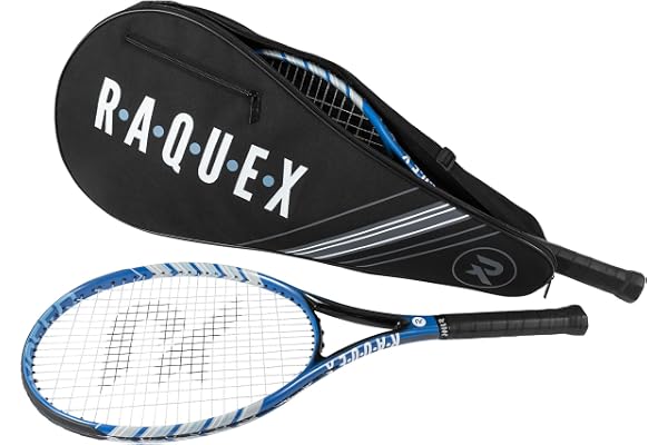 Raquex Sac pour Raquette de Tennis - Bleu ou Noir - Housse de Protection pour Raquette de Tennis, Squash et Badminton - pour 2 Raquettes et Accessoires avec bandoulière