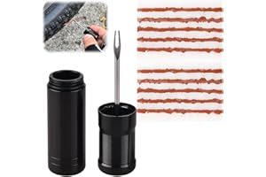 PEWCAY Kit di Riparazione Pneumatici Tubeless per Bici - 11 Pezzi, Strumento Portatile per Riparazione Veloce, Include 10 Strisce di Gomma e Alesatore per Forature