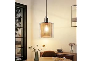 ZMH Retro lampa wisząca Lampa wisząca do jadalni - 1 żarówka E14 Max 40W Lampa wisząca Retro Lampa wisząca Wykonana ze szkła Metal Czarne złoto Przemysłowa lampa do jadalni Kuchnia Sypialnia Salon Jadalnia