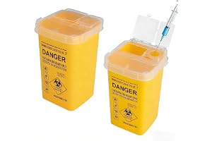 SLIAXINT 2 stycken behållare för burk, bortskaffningsbehållare, avfallshantering av nålar sprutbehållare för tatueringar, kanyler och sprutor, 1 liter (1 000 ml)