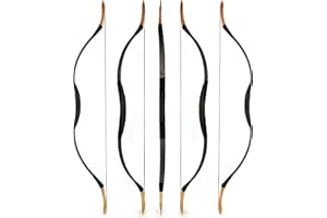 wolfman Arc Traditionnel Arc Classique Longbow Sport Arc Tir à l'arc Arc de Chasse Arc Bois Fait Main Arc Mongol Asiatique Arc à Cheval pour Adultes Adolescent Débutant Main Gauche Droite