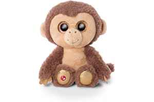 NICI Glubschis: Glubschis Hobson scimmietta Peluche 15 cm - Morbida Scimmia Giocattolo con Grandi Occhi Luccicanti - Simpatici Pupazzi Animali dello Zoo per Il Gioco e Le Coccole, Marrone/Beige