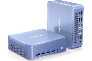 GEEKOM AX8 Max Mini PC,AMD Ryzen R7-8745HS(fino a 4,9 GHz),32GB di RAM DDR5 5600MHz,1 TB SSD.PCIe 4.0,AMD Radeon 780M Gaming PC,Windows 11 Pro Mini Computer Desktop|Wi-Fi 6E|BT5.2|2x2,5G LAN|2xUSB4|8K