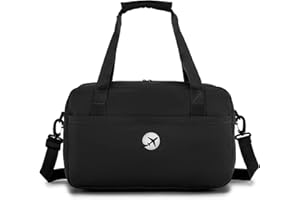 SPAHER Torba kabinowa Ryanair, 40 x 20 x 25, składana torba podróżna, walizka kabinowa, torba kabinowa, samolot, walizka kabinowa, przenośna, organizer do torby, 20 l, F-czarny-40x20x25-suchy i mokry,