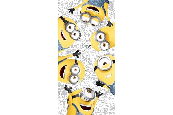 Jerry Fabrics Minions Set badhanddukar, 70 x 140 cm, 100% bomull, vänner