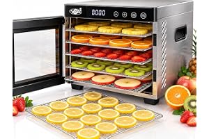 Vita5 Nobel Pro6 Torktumlare i Rostfritt stål med 6 Brickor - Torktumlare för kött. frukt. grönsaker och svamp - 24 Timmars T