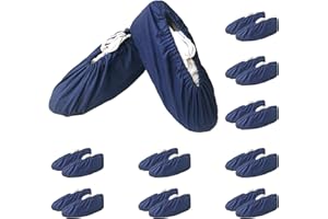 Anmerl 10 Paia Copriscarpe Durevole Cotone Riutilizzabili Copriscarpe, Antiscivolo Lavabili Copri Scarpe per Casa Lavoratori