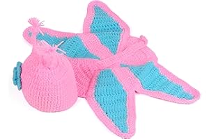 Jicyor 3 Stück DIY Newborn Baby Girl Boy Fotoshooting Kostüm Handgemachte Hut Shorts Fotografie Requisiten Outfit